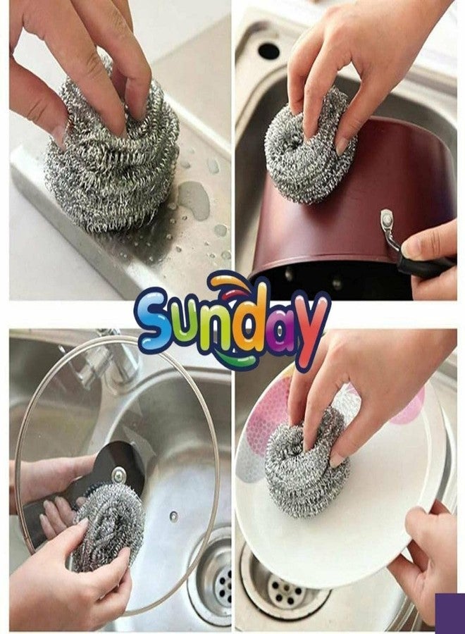 Sunday Premium Juna Stainless Steel Scrubber 18g Each-Pack of 12 - Heavy Duty Dishwash Scrubber for Kitchen, Utensils, Pots, Pans and Tiles Cleaning | Easy scouring for Tough Kitchen Cleaning - Image 5